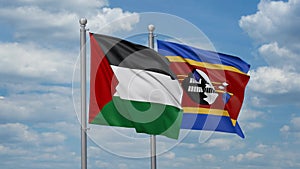 Eswatini and Palestine two flags