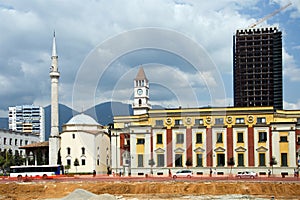 Et`hem Bey mosque on square Skanderbeg of Tirana