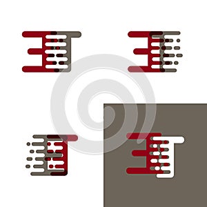 ET letters logo with accent speed in drak red and gray