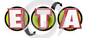 ETA Estimated Time of Arrival Letters Schedule Workflow Diagram photo