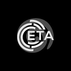 ETA letter logo design on black background. ETA creative initials letter logo concept. ETA letter design