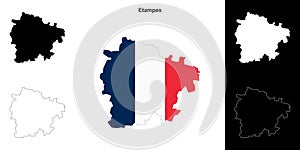 Etampes outline map