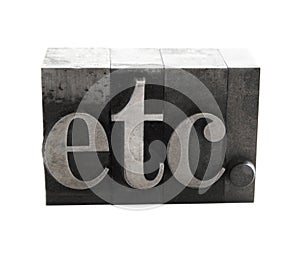 Etc. in old metal type