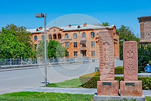 Etchmiadzin Cathedral during a sunny day in Armenia