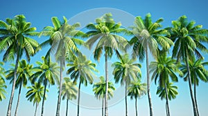 Eternal beauty palm trees against vast blue horizon, showcasing nature s enduring elegance photo