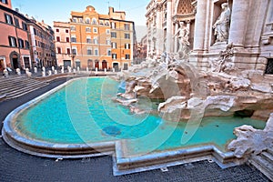 Eternal city of Rome. Trevi fountain in Rome view, the most beautiful fountain in the world