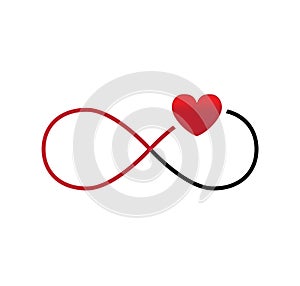 Eternal endless love sign on white background