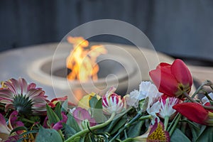 Eternal Fire of the Armenian Genocide Memorial site in Yerevan, Armenia