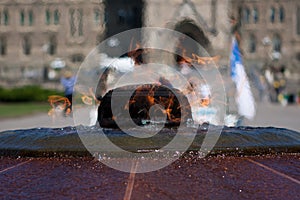 Eternal flame before the Canadian Parliament