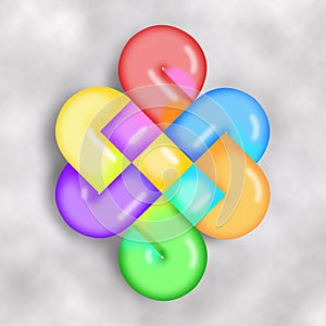 Eternal knot, multi colored