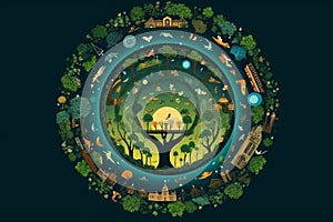 Eternal Loop: Circular Economy Icon (AI Generated)