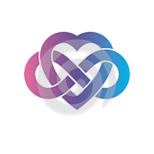 Eternal Love conceptual sign, vector symbol created with infinity loop sign