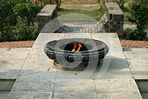 Eternal peace flame in Lumbini