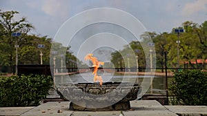 Eternal Peace Flame in Lumbini, Nepal.