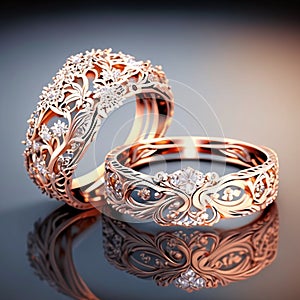 Eternal Promise: Illustration of Two Gold Wedding Rings