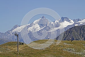 Eternal snowfield on La Meije summit