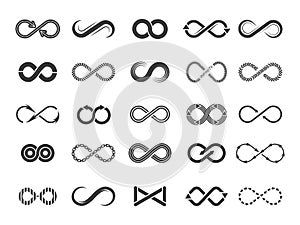 Eternity icon. Mobius line vector logo infinity symbols isolated on white