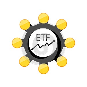 Etf chart. Financial investment trade. Financial concept. Stock trading concept. Vector illustration. stock image.