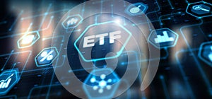 ETF Exchange traded fund Investment finance concept. Abstract background photo