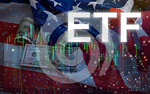 ETF - Exchange Traded Fund. Trade Market ICO IPO Financial Technology Business Investment concept.