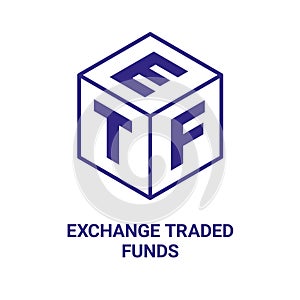 ETF Exchange Traded Funds vector infographic design. Trendy modern flat linear vector ETF icon, ETF collection, outline vector