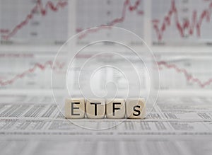ETF exchange trades funds word photo