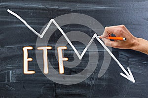 etf inscription and graph, ETF inscription, modern business solution concept