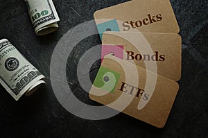 ETFs Stocks and Bonds money