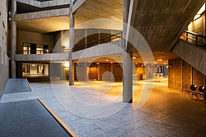 ETH university Centrum, Zurich, Switzerland. Interior building, wide-angle view, no people