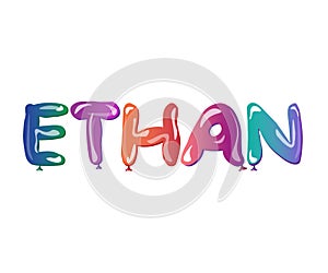 Ethan male name text balloons. photo