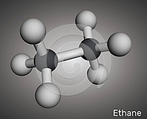 Ethane C2H6 molecule. Molecular model. 3D rendering