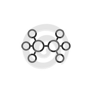 Ethane molecular geometry line icon