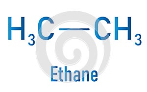 Ethane natural gas component molecule. Skeletal formula. Chemical structure
