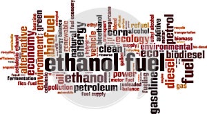 Ethanol fuel word cloud