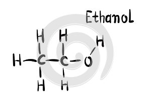 Ethanol Molecule Formula Hand Drawn Imitation Icon