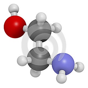 Ethanolamine 2-aminoethanol molecule.