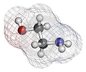 Ethanolamine 2-aminoethanol molecule.