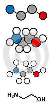 Ethanolamine (2-aminoethanol) molecule