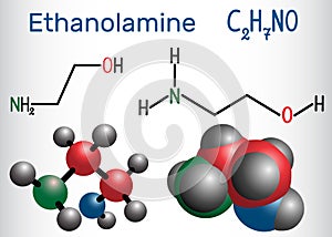 Ethanolamine ETA or MEA molecule . It is a primary amine and