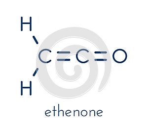 Ethenone or ketene molecule. Skeletal formula