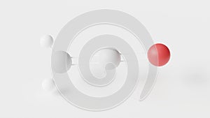 ethenone molecule 3d, molecular structure, ball and stick model, structural chemical formula ketene