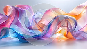 Ethereal Abstract Art, background with colorful waves. Vivid colors, shades of blue, purple, pink, and orange.