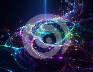 Ethereal Abstract Representation of Artificial Intelligence and Data Flow