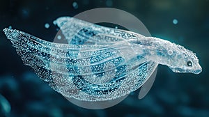 Ethereal Aquatic Creature: A Digital Rendering of a BioLuminescent Being photo