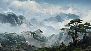 Ethereal Asian-inspired Mountain Landscapes In 8k Resolution