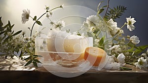 Ethereal Atmosphere Soap Bar With Orange And White Flowers