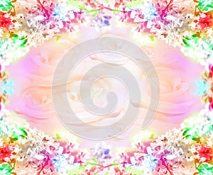 Ethereal beautiful soft summer banner with flowers,