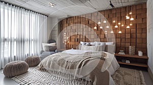 Ethereal bedroom design in delicate light shades, promoting relaxation and comfort.