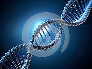 Glowing Double Helix DNA Structure An Abstract Illustration of Cellular Genetic Material and Biotechnology Generative photo