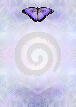 Ethereal butterfleyes concept lilac frame border memo background template